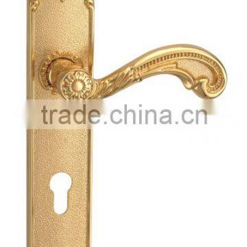 China Brass Door Handles 250-270mm Long Plate With 8545 Lock Body and Brass Cylinder Quality Choice photo-3