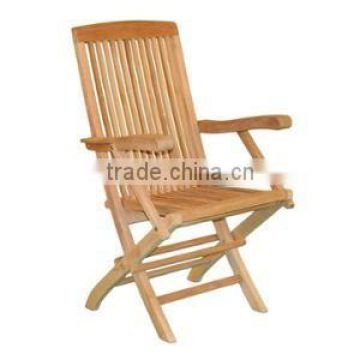 Folding Arm Chair Solid Teak Wood Outdoor Garden Furniture