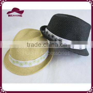 Fashion ladies straw hat straw fedora hat