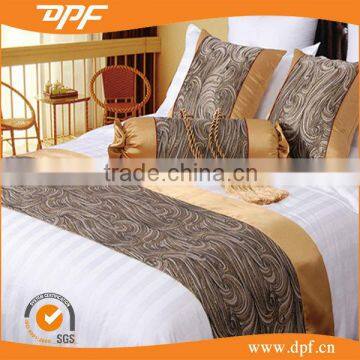 hotel king size polyester satin decorative bed scarves runners