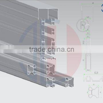 Catching 9.3mm/9.4mm/9.5mm thinkness aluminum slding door profile