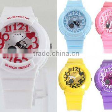 plastic fashion analog digital S-SHEOK gift watch for students