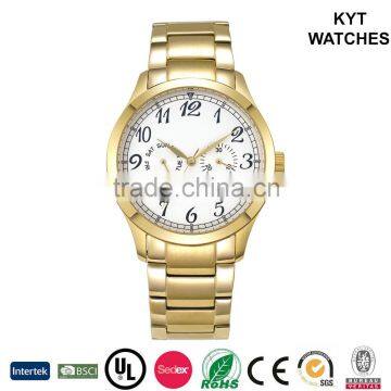 KYT 2 years warranty chronograph 10atm water resistant case and back all stainless steel watch