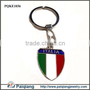 Hot selling fashion popular enamel epoxy stripe flag map keychain