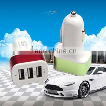 2016 top quality high power 3 ports usb car charger with CE FCC ROHS