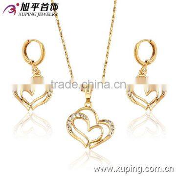 Xuping Fashional Elegant Heart 18K Gold Plated Jewelry Sets