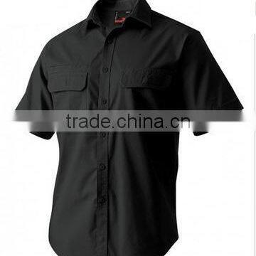 men's cotton short sleeve work shirt