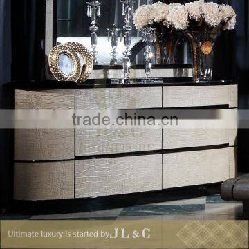 Luxury Bedroom Oxhide Surface Dresser Interior Design for Luxury Funiture Factory from China-JB02-04 Dresser- JL&C Furniture