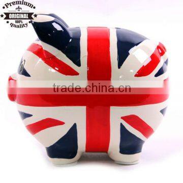 ceramic Union Jack Pig Money Box 13.5cm