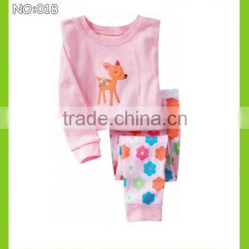 2015 new baby 100% cotton pajamas girls sika deer pajamas set kids clothing children sleepwear many design can be choose