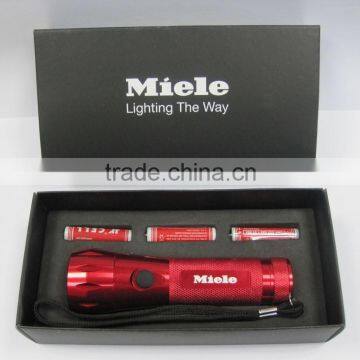 metal aluminum led flashlight set