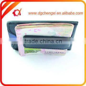 Custom PU leather money clip with credit card holder