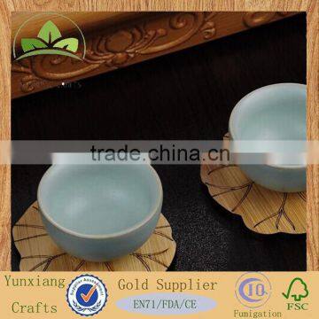 Natural Wooden Wood lotus cup coffee drink base