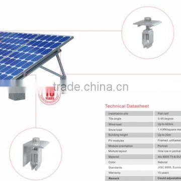 solar mounting rail for flat roof mounting system