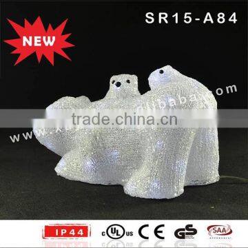 Acrylic Light up LED Bear Carrying Two Babies photo-3