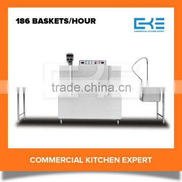 186 Baskets each Hour Tunnel Type Competitive Prices Commercial Restaurant Dish Washing Machine