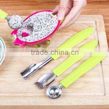 Household three-piece melon baller & grater & corer