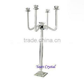 modern crystal 5 light candelabra with top plate