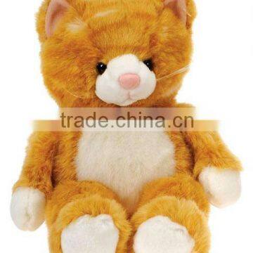 30cm lovely and soft plush stuffed yellow sitting cat toy