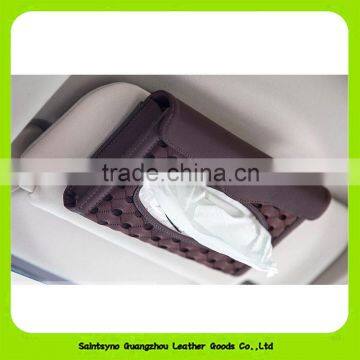 16003 Car tissue box cover,Leather Tissue holder for car