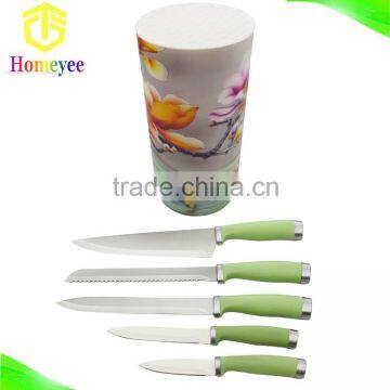 Free combination 5pcs knife sets with 3D picture block