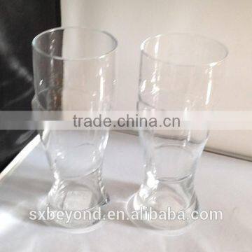 handmade clear glass malposed beer glass