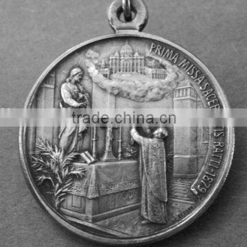 Vintage Brass Coin, Sports Medal, Antique silver coin, pendant