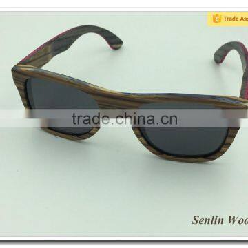 Custom promotional wooden frame sunglasses brand free name with bamboo case