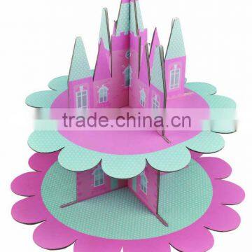 2 tire disposable corrugated paper cupcake stands for party wholesale