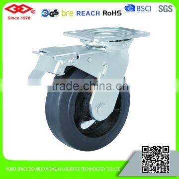 100mm Heavy Duty Black Rubber Roller Bearing Wheel Caster photo-4