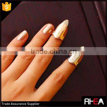 18k Gold Plated Cz Finger Nail Ring For Party Girls