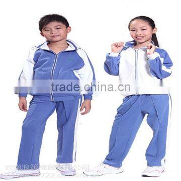 Plain Style 100% Polyester Track Suits and School Uniform Fabric Super Poly/golden Velvet photo-5