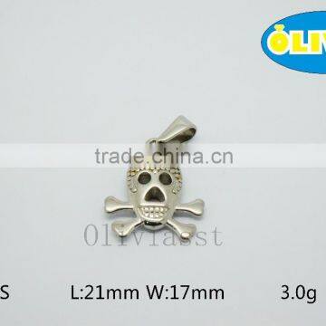 Olivia 2016 New Fashion Modern 316 Stainless Steel Cast Metal Classic Skull Pendant