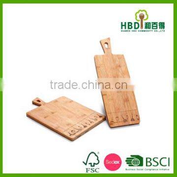 Natural Fashionable Bamboo Cheese Cutting Board With Logo