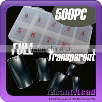 hot sale nail art tips 500 pcs per box with 10 different sizes artificial nail tips