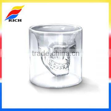 Wholesale skull head clear shot glasses custom