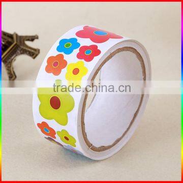 custom flower design paper cartoon stickers in roll for children