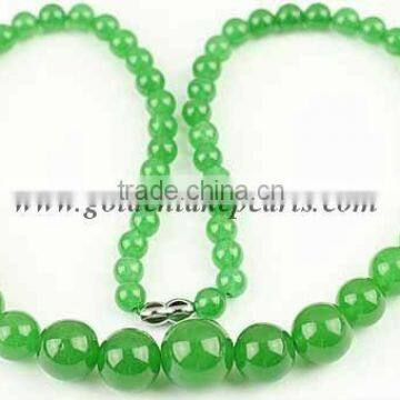 Dyed Green Jade Bead Necklace