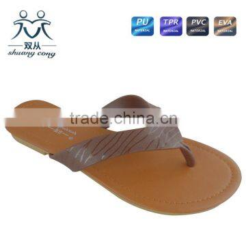 2016 Newest Style PU Lining Colorful Women Flip Flop Slipper for Beach