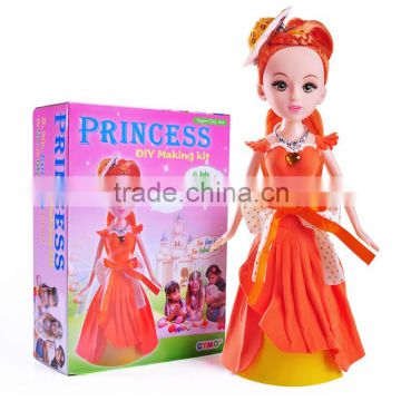 Fancy clay craft toy making kid toy Princess doll gift item for girl