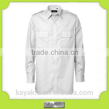 custom-made wholesale long sleeve non-iron cotton pilot shirt