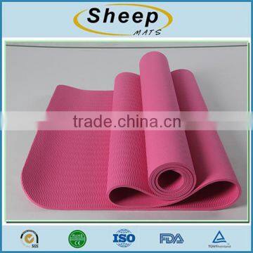 Anti fatigue waterproof durable tpe material pink eco yoga mat printed