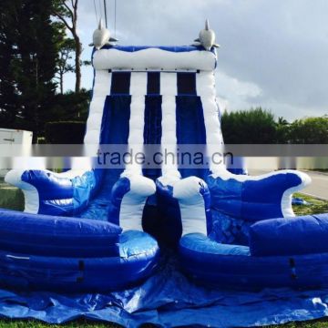 inflatable water slides with 2 pools and two slidings