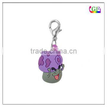 Personalized epoxy logo silicone key chains with charms