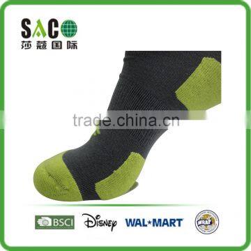 Fluorescence Green Free Terry Grey Low Cuff 4F Cotton Sports Socks photo-2
