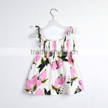 New Summer Baby Girl's Dress Fashion Print Fruit Lemon Pineapple Design Kids Dresses Child Clothing photo-2