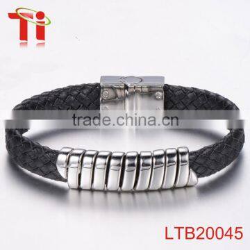 fashion jewelry citi trends jewelry genuine cow leather stainless steel cuff bio magnetic bracelet mens charm bracelet bangle