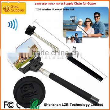 The Best Sale Item Z07-5 Bluetooth Camera Wireless Monopod Selfie Stick with Bluetooth Remote Shutter for iphone 6