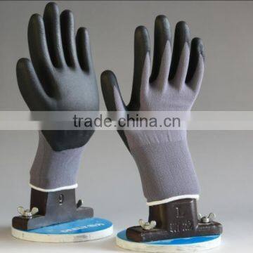 13 Gauge Red Polyester Liner With Black Nitrile Safety Working Gloves photo-5