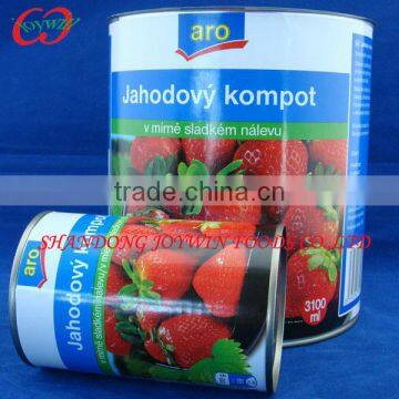 Different can size canned strawberry in light syrup